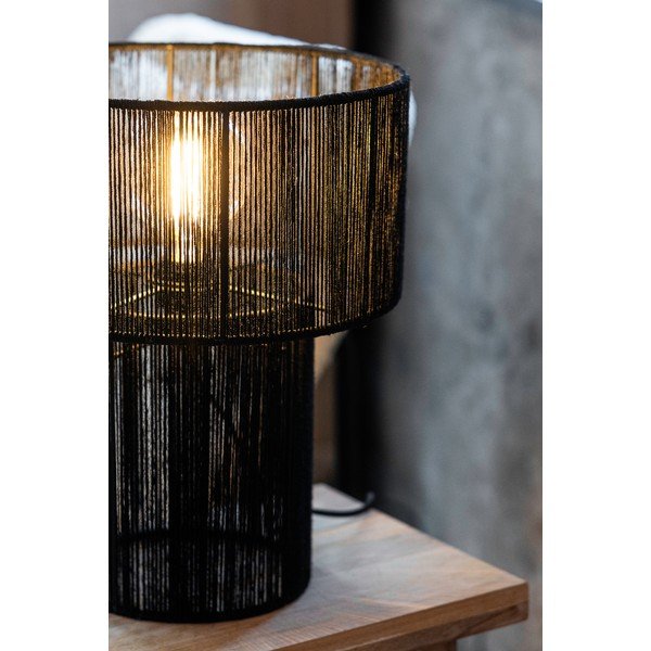 Černá stolní lampa se stínidlem z juty (výška 38 cm) Soga – Markslöjd-image-3