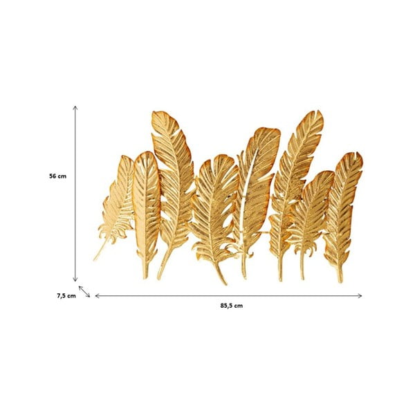 Kovový nástěnný věšák ve zlaté barvě Kare Design Leaf, šířka 86 cm-image-4