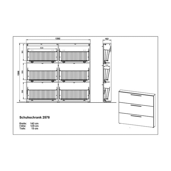 Šedobéžový výklopný botník Utah - Germania-image-4