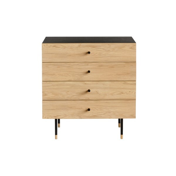 Vysoká komoda v dekoru dubu v černé a přírodní barvě 80x87 cm Jugend – Woodman-image-2