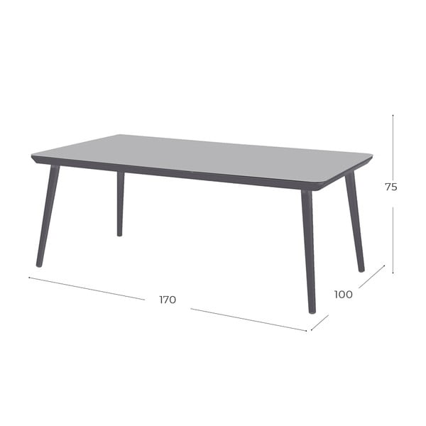 Šedý zahradní jídelní stůl Hartman Sophie, 170 x 100 cm-image-1