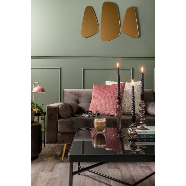 Hnědý skleněný svícen PT LIVING Swirl Bubbles-image-1