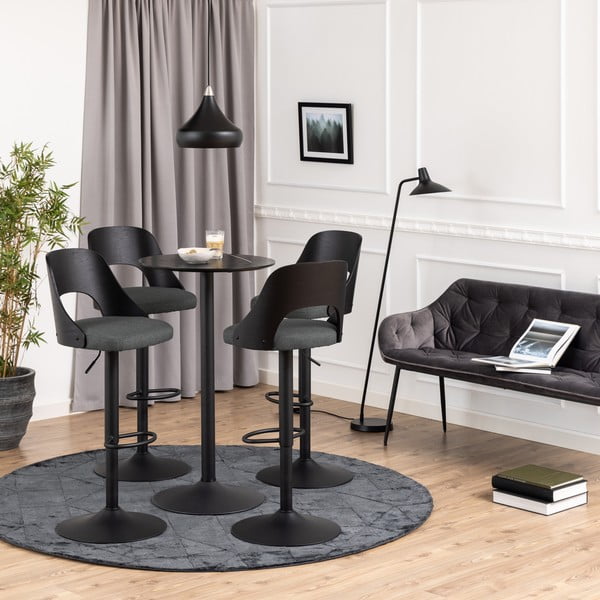 Tmavě šedé barové židle v sadě 2 ks s nastavitelnou výškou (výška sedáku 84 cm) Lucy – Actona-image-1