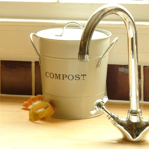 Krémový kompostér s víkem Garden Trading Compost, 3,5 l-image-1