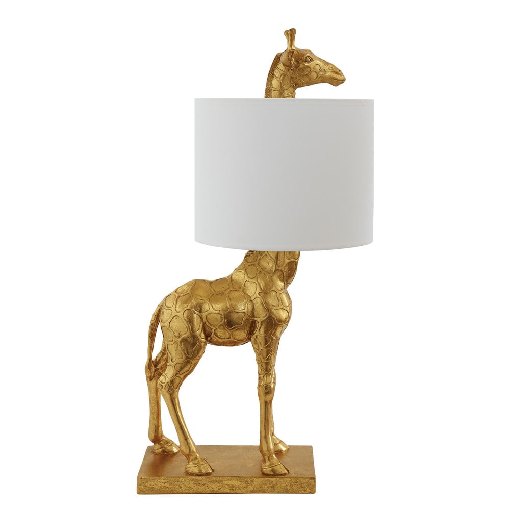 Stolní lampa ve zlaté barvě s textilním stínidlem (výška 70 cm) Silas – Bloomingville