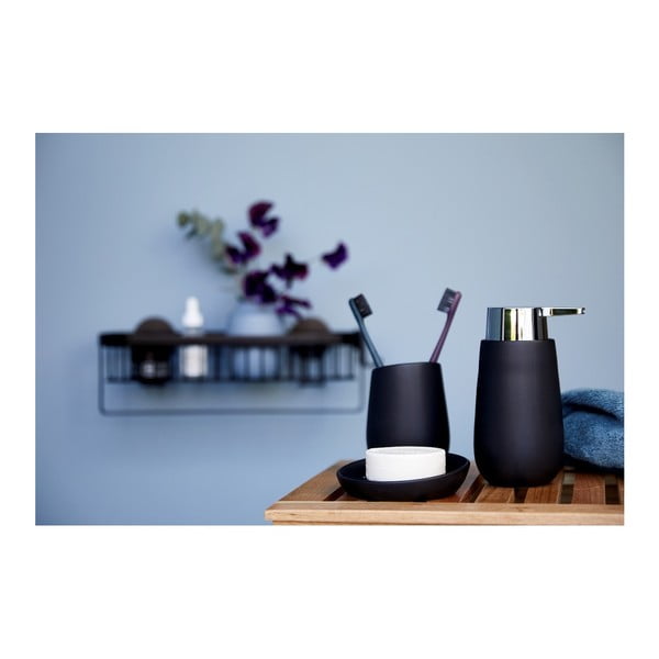 Černý keramický kelímek na kartáčky Wenko Badi-image-2