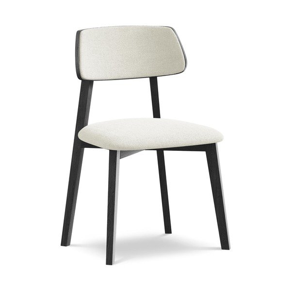 Krémová jídelní židle z masivního dřeva Niu – Makamii