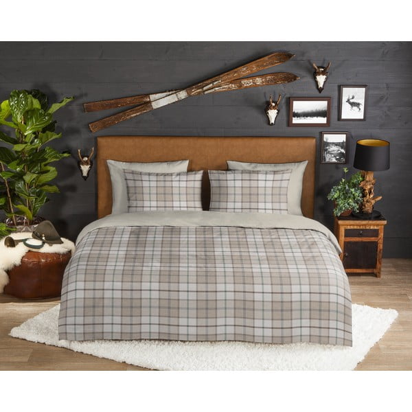 Světle hnědé flanelové povlečení na jednolůžko 140x200 cm Bernardus – Good Morning-image-1