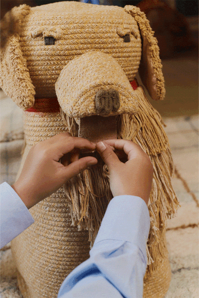 Béžový látkový dětský koš na hračky 40x30x55 cm Luna – Lorena Canals-image-4