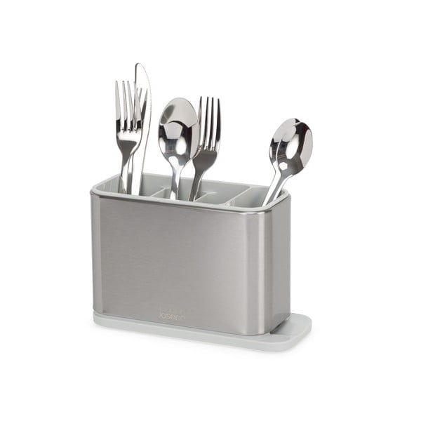 Kovový odkapávač na příbory ve stříbrné barvě Surface – Joseph Joseph-image-2