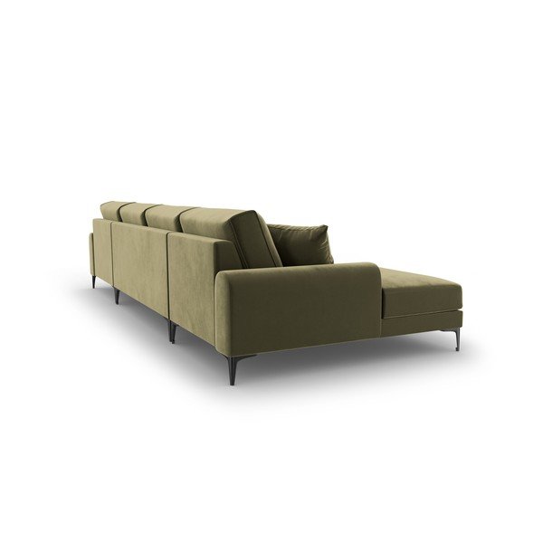 Zelená sametová pohovka do "U" Mazzini Sofas Madara-image-3