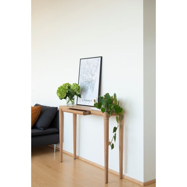 Konzolový stolek z dubového dřeva v přírodní barvě 12x110 cm Heart'n'Soul – UMAGE-image-3