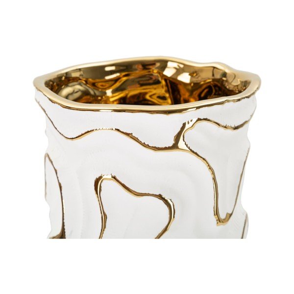 Bílá/ve zlaté barvě keramická váza (výška 25 cm) Adore – Mauro Ferretti-image-4