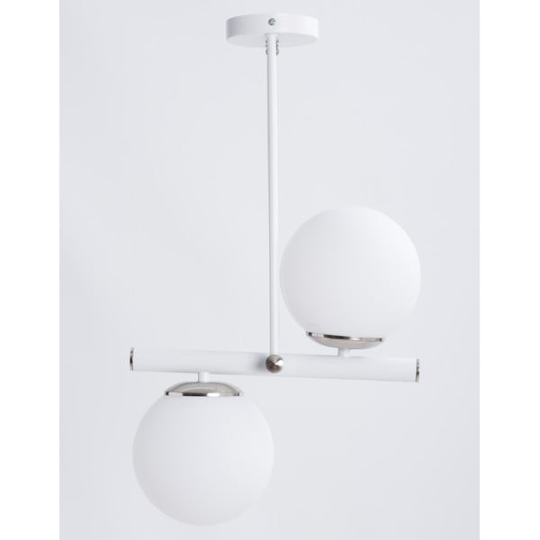 Závěsné svítidlo se skleněným stínidlem ve stříbrno-bílé barvě ø 15 cm Libra – Squid Lighting-image-1