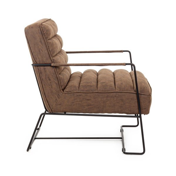 Hnědé křeslo z imitace kůže Brianna – Bizzotto-image-3