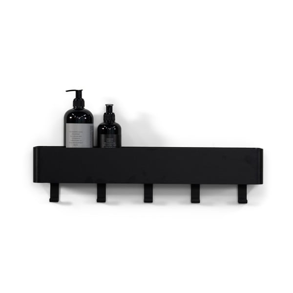 Černá nástěnná ocelová koupelnová polička Multi – Spinder Design
