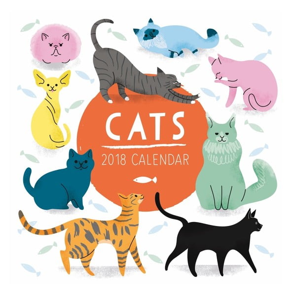 Nástěnný kalendář pro rok 2018 Portico Designs Cats