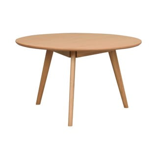 Kulatý konferenční stolek v dekoru dubu v přírodní barvě 90x90 cm Yumi - Rowico