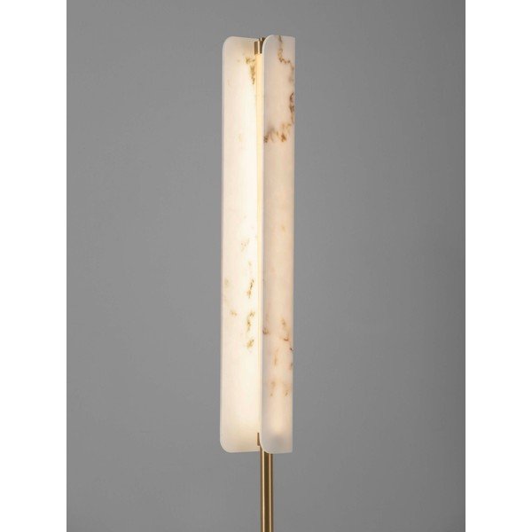 Krémová/v mosazné barvě LED stojací lampa v dekoru mramoru (výška 160 cm) Aider – Nova Luce-image-2