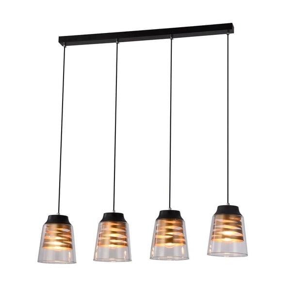 Černé závěsné svítidlo se skleněným stínidlem 15.5x84 cm Fresno – Candellux Lighting-image-2