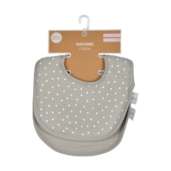 Šedé mušelínové bryndáky v sadě 2 ks – Bébé Douceur-image-3