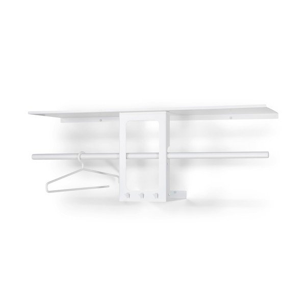 Bílý ocelový nástěnný věšák s poličkou 100 cm Luno Small – Spinder Design-image-3