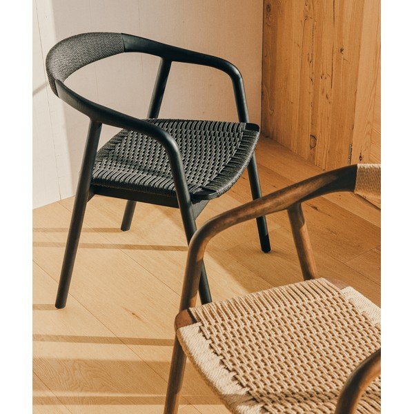 Černá jídelní židle s područkami Derile – Kave Home-image-3