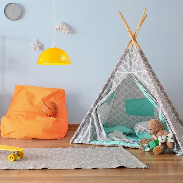 Okrově žluté dětské svítidlo se skleněným stínidlem ø 30 cm Day & Night – LAMKUR-image-3