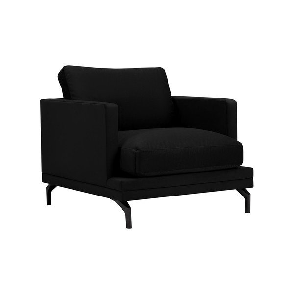 Černé křeslo s podnožím v černé barvě Windsor & Co Sofas Jupiter-image-1