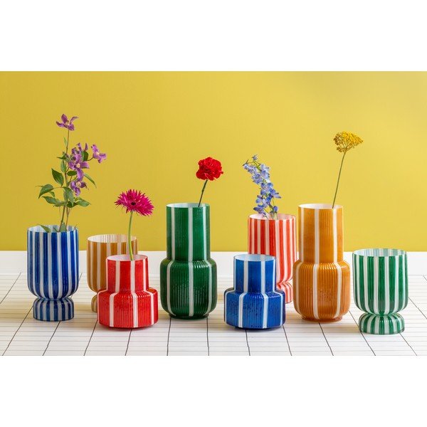 Červená skleněná váza (výška 26 cm) Rayado Retro – PT LIVING-image-3