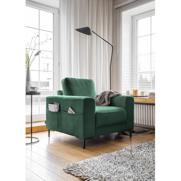 Tmavě zelené manšestrové křeslo Lofty Lilly – Miuform-image-2