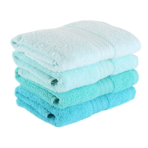 Sada 4 ručníků z bavlny Foutastic Tropical, 50 x 90 cm