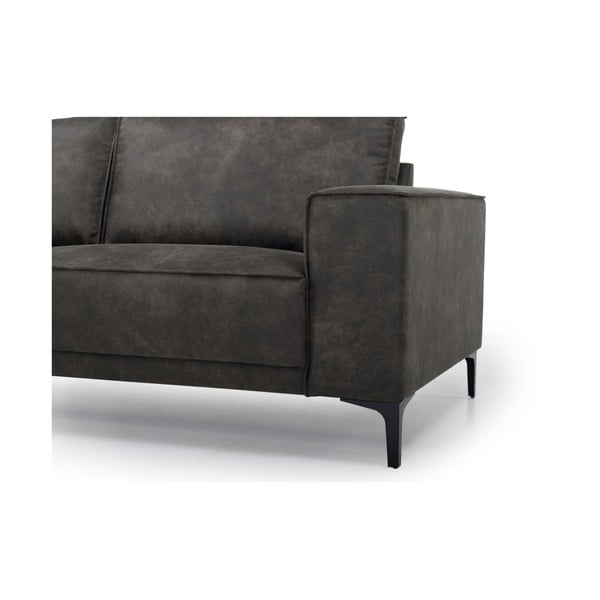 Antracitová rohová pohovka z imitace kůže (levý roh) Copenhagen – Scandic-image-1