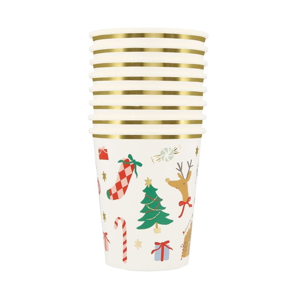 Papírové jednorázové kelímky v sadě  8 ks Jolly Christmas – Meri Meri-image-2