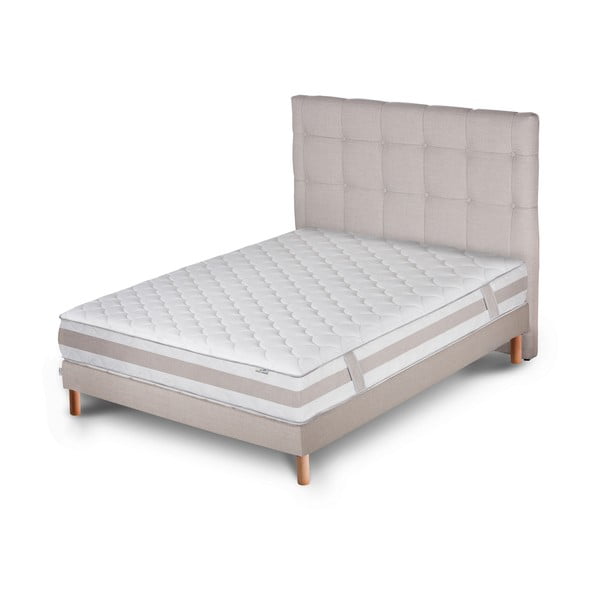 Světle šedá postel s matrací Stella Cadente Maison Saturne Saches, 140 x 200  cm