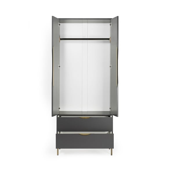 Tmavě šedá šatní skříň 80x195 cm Kobe - Woodman-image-2