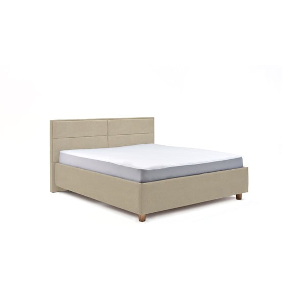 Béžová dvoulůžková postel s úložným prostorem ProSpánek Grace, 180 x 200 cm