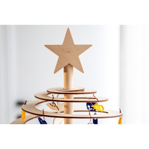 Dřevěná hvězda na dekorativní vánoční stromek Spira Large-image-1