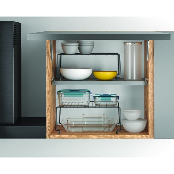 Sada 2 černých přídavných polic do kuchyně Metaltex Brooklyn Lava-image-2