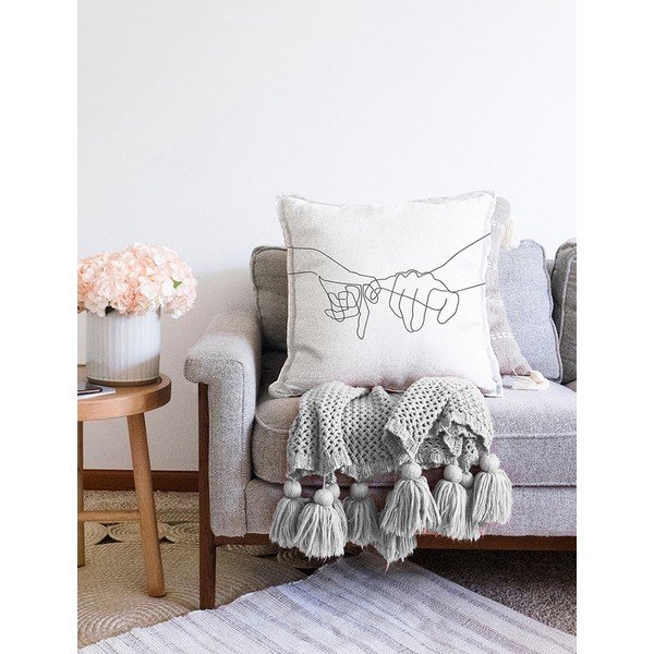 Povlak na polštář s příměsí bavlny Minimalist Cushion Covers Pinky, 55 x 55 cm-image-2