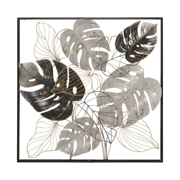 Nástěnná kovová dekorace Mauro Ferretti Leaf, 80,5 x 80,5 cm