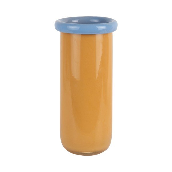 Skleněná váza v hořčicové barvě (výška 30,5 cm) Plegado  – PT LIVING