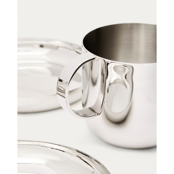 Šálky v sadě 2 ks z nerezové oceli ve stříbrné barvě Nirela – Kave Home-image-4