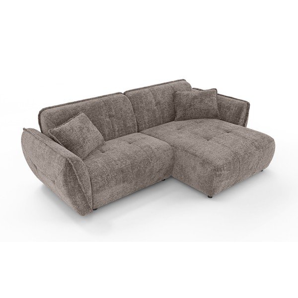 Taupe žinylková rohová pohovka (pravý roh/s lenoškou) Nelia – Ropez-image-2