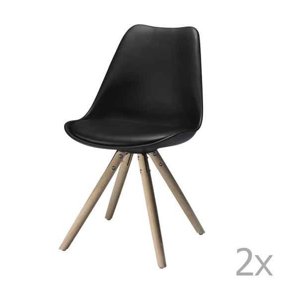 Sada 2 černých jídelních židlí Furnhouse Mille