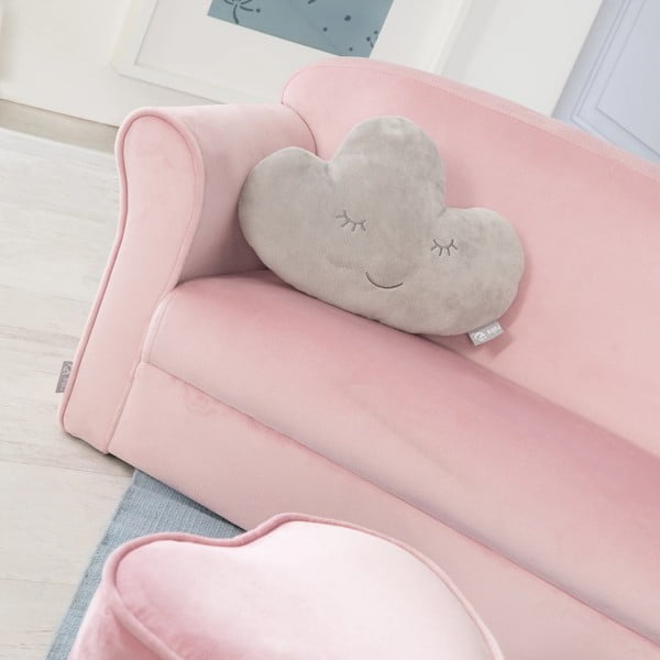 Světle růžová sametová dětská pohovka 78 cm Lil Sofa – Roba-image-4