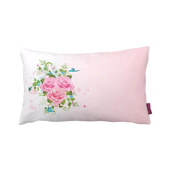 Růžovobílý polštář Homemania Deco Roses, 35 x 60 cm