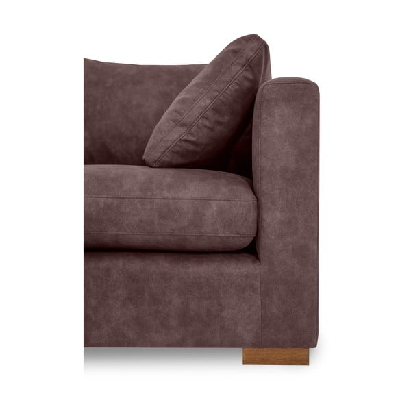 Tmavě hnědá rohová pohovka z imitace kůže (levý roh) Hamburg – Scandic-image-4