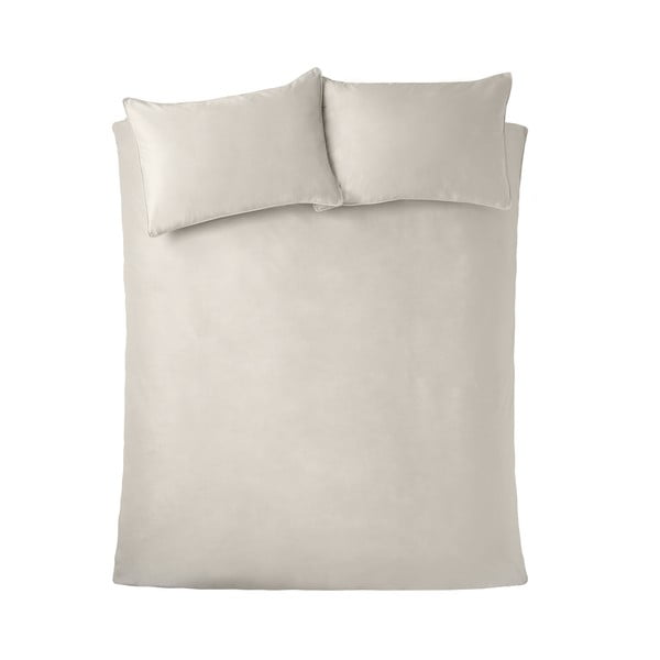 Krémové sametové povlečení na dvoulůžko/prodloužené 230x220 cm Kingsley – Catherine Lansfield