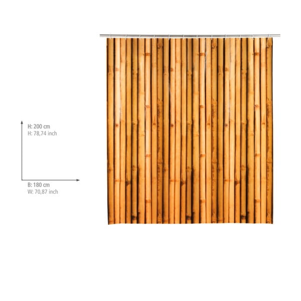 Oranžový sprchový závěs Wenko Babusa-image-1